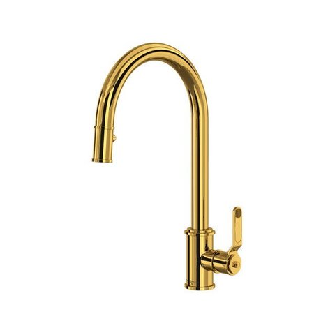 ROHL Armstrong Pull-Down Kitchen Faucet With C-Spout U.4544HT-ULB-2
